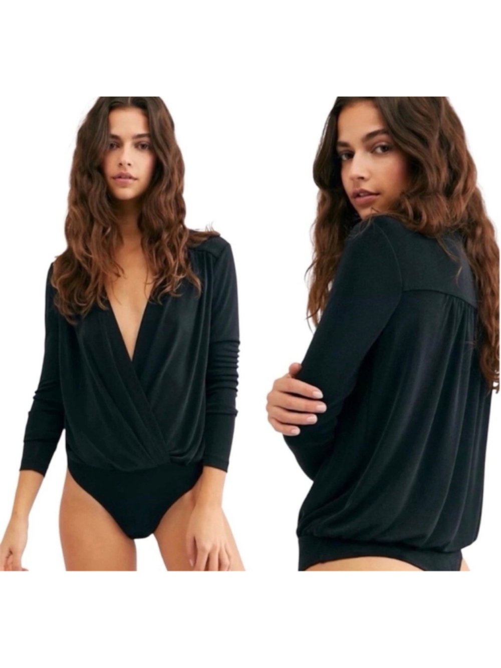 Free People Intimately "Turnt" Bodysuit Size M NWT Black